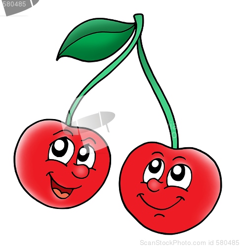 Image of Smiling red cherries