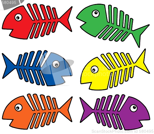 Image of Various colors fishbones