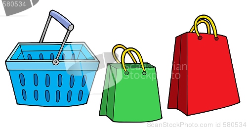 Image of Shopping basket and bags