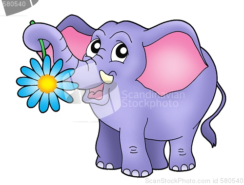 Image of Small elephant with flower