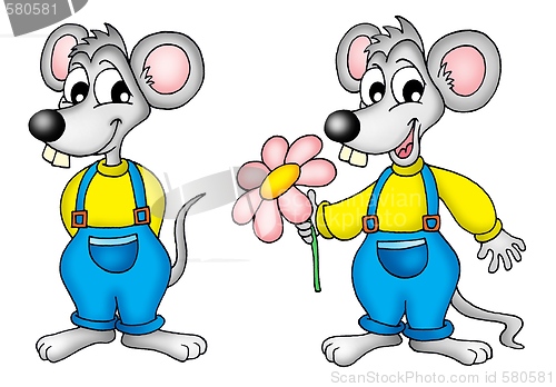 Image of Two mouses with flower