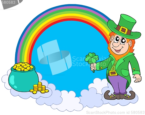 Image of Rainbow circle with leprechaun