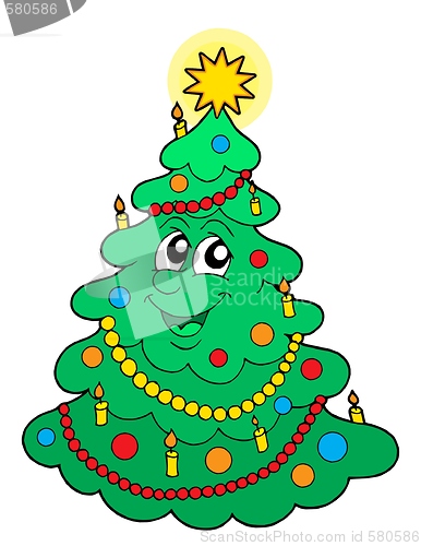 Image of Smiling Christmas tree