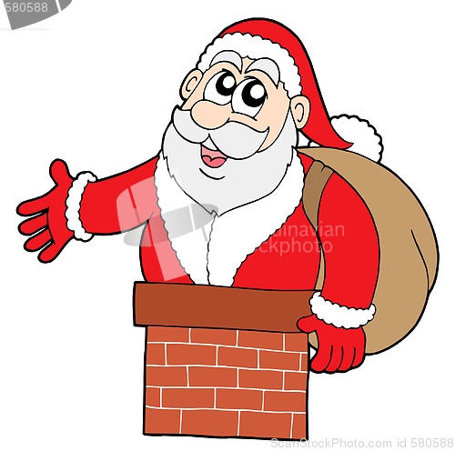 Image of Santa Claus in chimney