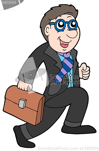 Image of Running businessman