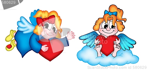 Image of Cute angesl with hearts