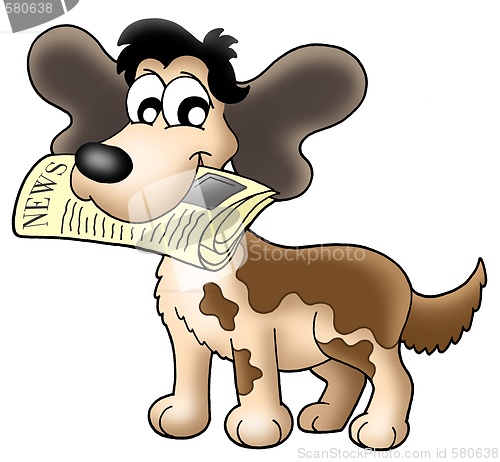 Image of Dog with news
