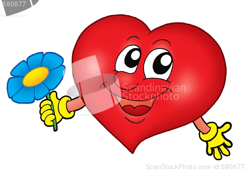 Image of Smiling heart with flower