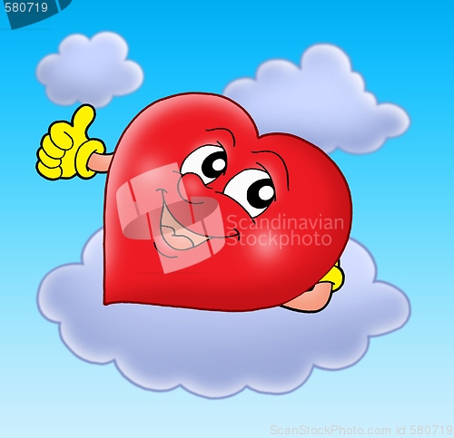 Image of Smiling heart on cloud