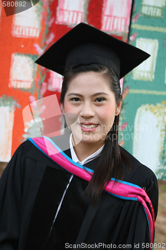 Image of Beautiful Asian university graduate