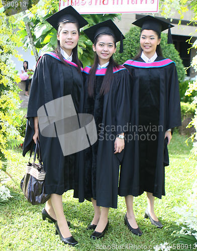 Image of Gorgeous Asian university graduates.