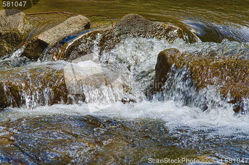 Image of waterfalling on rocks in stream