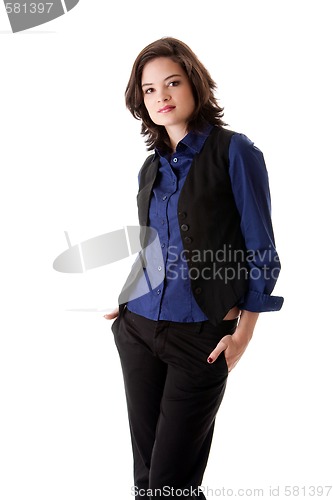 Image of Young business woman standing