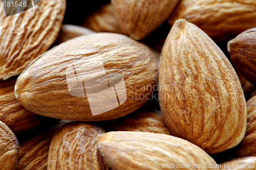 Image of Macro shot of  almonds