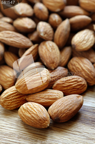 Image of Macro shot of  almonds