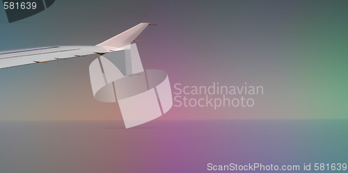 Image of wing in the pink sky