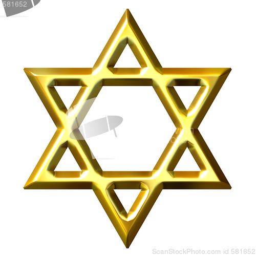 Image of 3D Golden Star of David