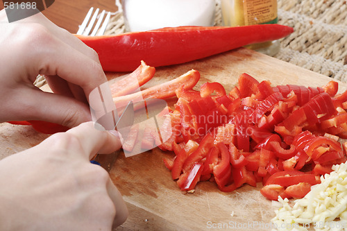 Image of Chopping vegetables