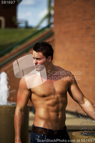 Image of Wet Bodybuilder