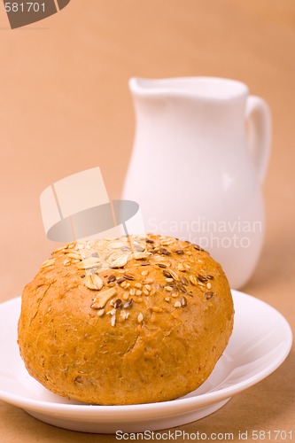 Image of bread and jug of milk 
