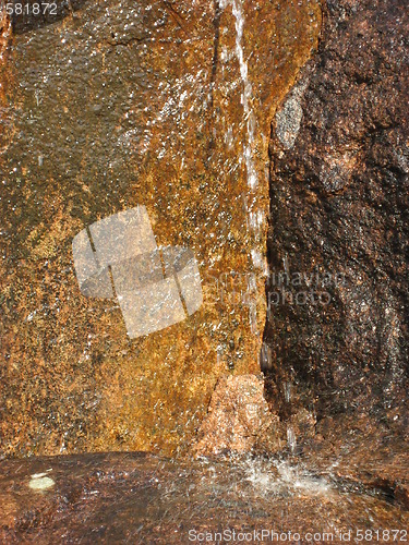 Image of Running water against a rock