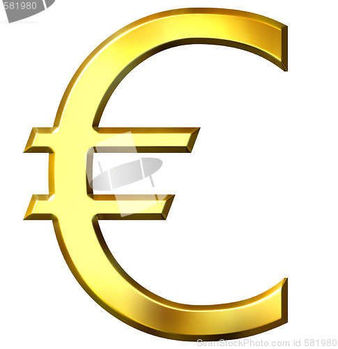 Image of 3D Golden Euro Symbol