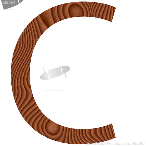 Image of Wooden Letter C