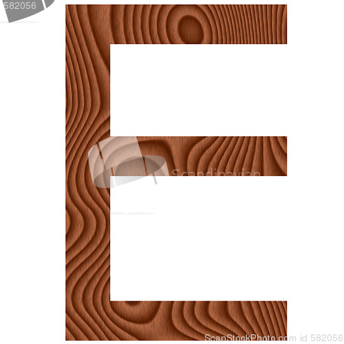 Image of Wooden Letter E