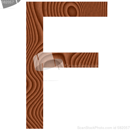 Image of Wooden Letter F