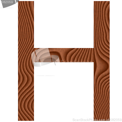 Image of Wooden Letter H