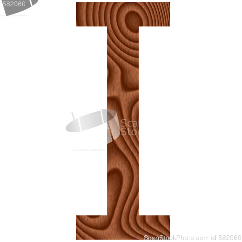 Image of Wooden Letter I