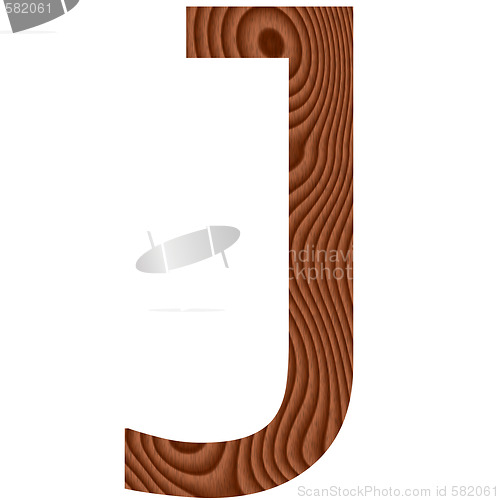 Image of Wooden Letter J