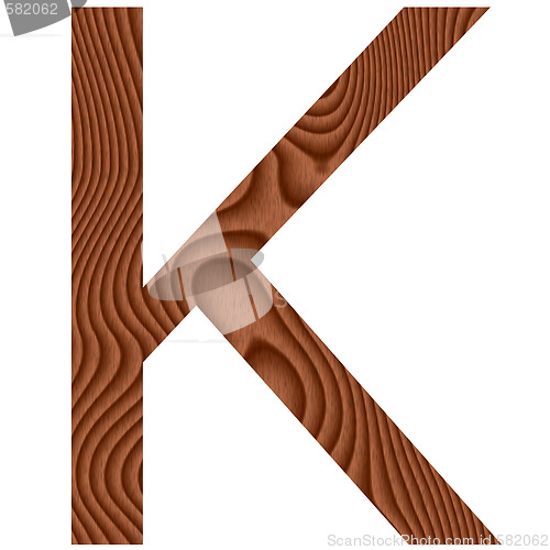 Image of Wooden Letter K