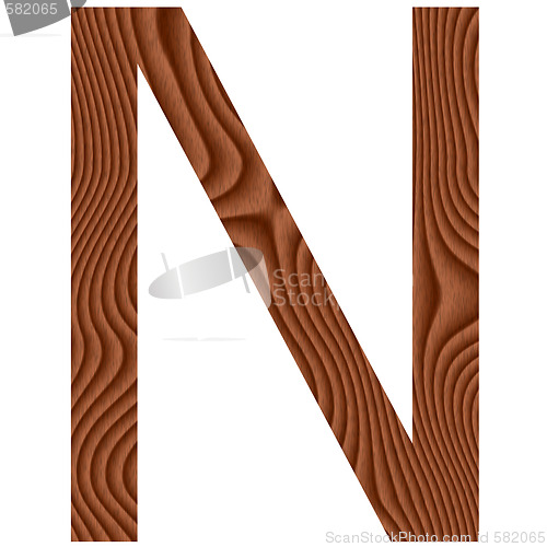 Image of Wooden Letter N