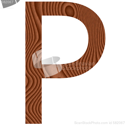Image of Wooden Letter P