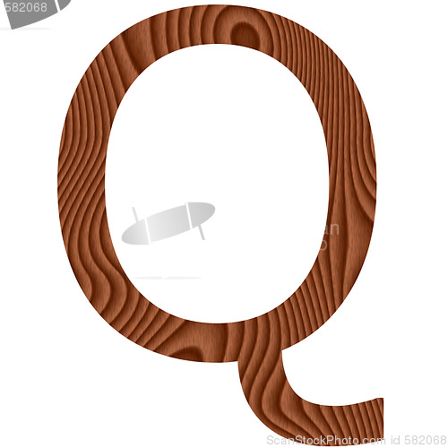 Image of Wooden Letter Q