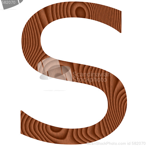 Image of Wooden Letter S