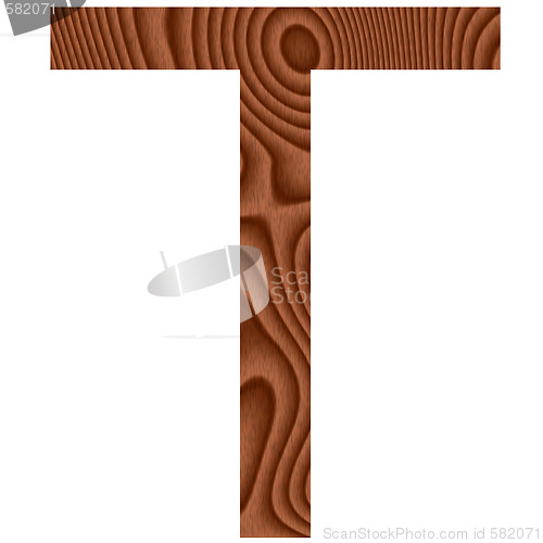 Image of Wooden Letter T