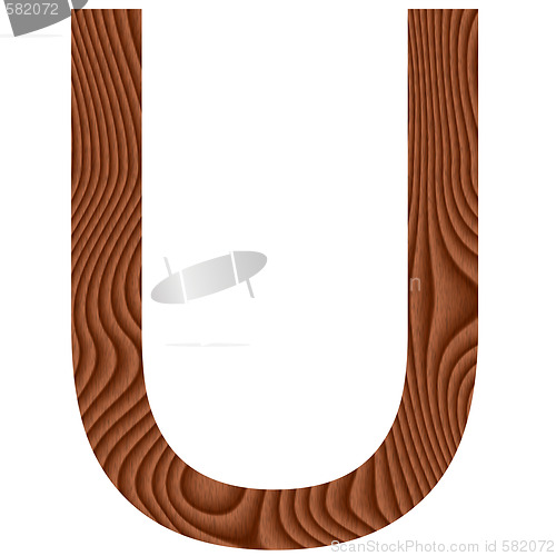 Image of Wooden Letter U