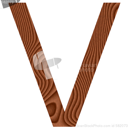 Image of Wooden Letter V