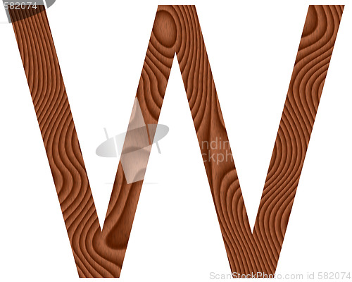 Image of Wooden Letter W