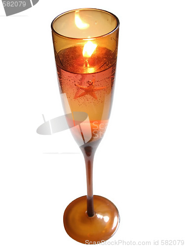 Image of Candle in wineglass