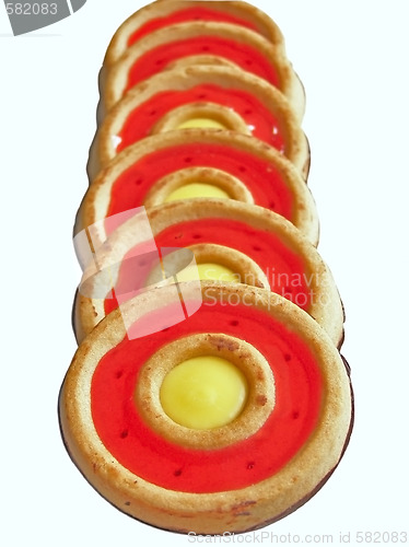 Image of line of cakes