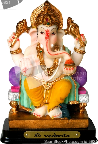 Image of Statue of Ganesha, the God of education, knowledge and wisdom in the Hindu mythology