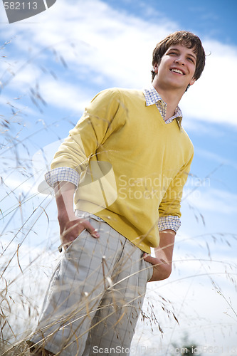 Image of Young caucasian man outdoor