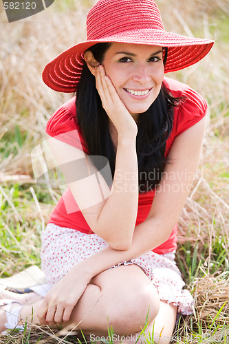 Image of Beautiful summer woman outdoor