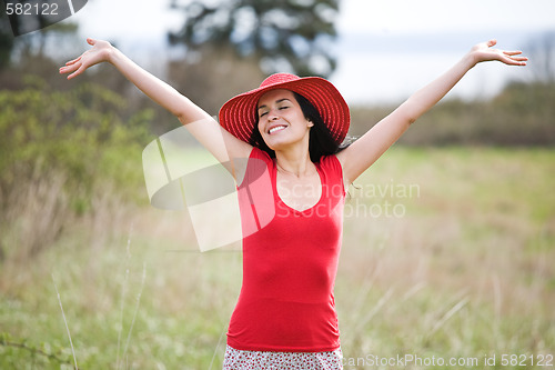 Image of Beautiful summer woman outdoor