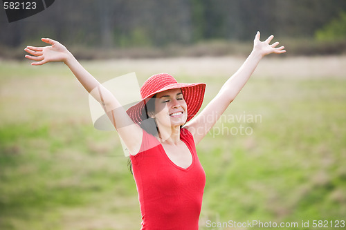 Image of Beautiful summer woman outdoor