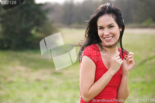 Image of Beautiful summer woman outdoor