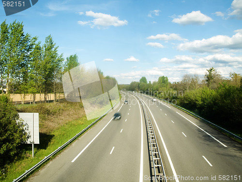 Image of French motorway with cars motion blur